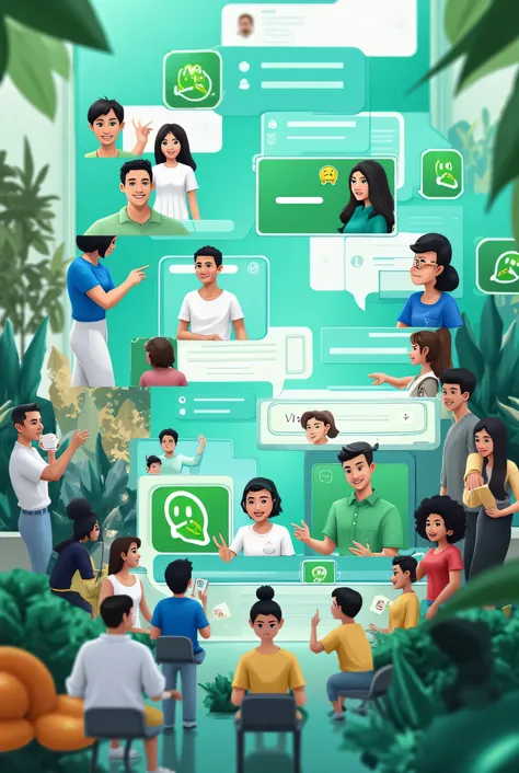 Create an image about conversations on WatsApp I want to place in the WatsApp group 