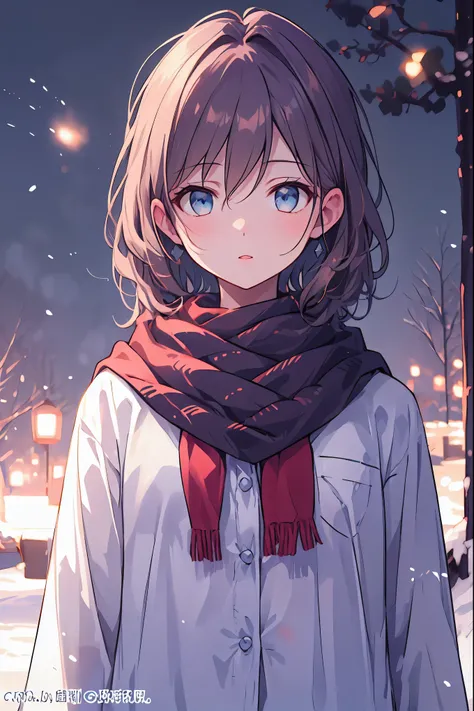  one girl, stupid hair, bangs,  blond,  kiss,  blue eyes, blue  scarf, brown  scarf, Chest, Shut up,  eyelashes, face,  floating hair ,  hair between eyes, heart, lips, lipstick,  long hair,   viewers, Compensate, night null, nose,  close one eye, orange  ...