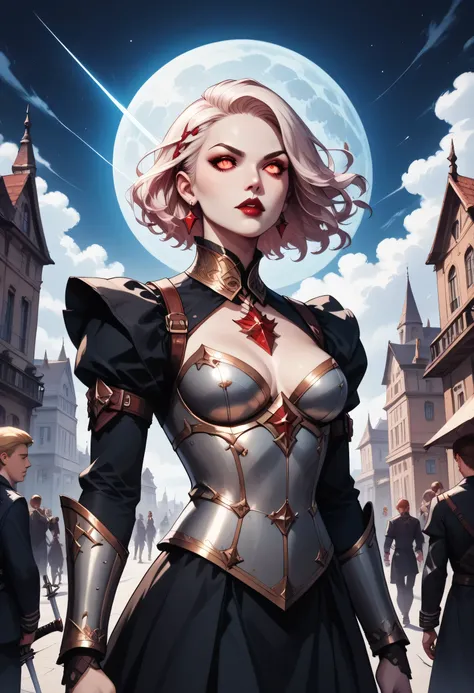 score_9, score_8_up, score_7_up,Arafed, dark fantasy art, gothic art, a picture of a vampire ready for battle, female vampire, armed with a sword, wearing heavy armor, armed with a sword, shining sword, ultra detailed face (intricate detailed, Masterpiece,...