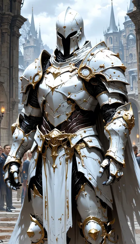 White Knight , looking at the spectator ,