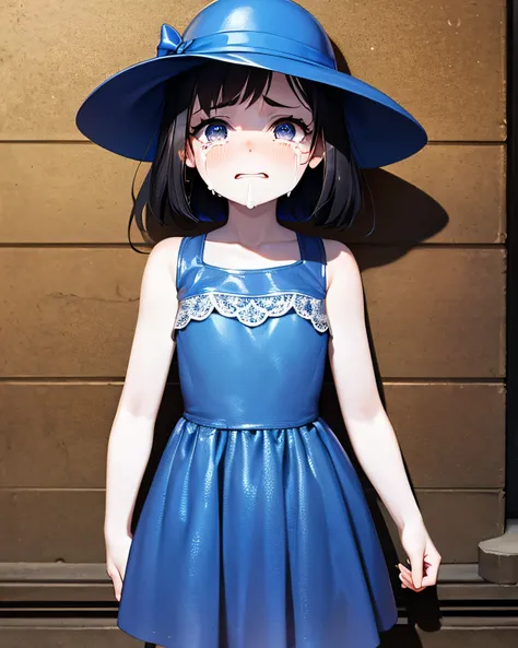 a girl, animated, crying, blue dress, Black hair , street, cute, hat, white skin, innocent, cute, tears, colorful, precise
Masterpiece, details , textured leather, textured clothing, clothing with shadows , skin with shadows , small, small, , e...