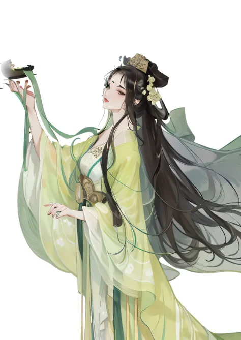 Ancient China, an ancient beauty in green dress, medieval clothing, ancient hair accessories, long black hair, standing posture,tmasterpiece，best qualtiy，8K，primitive：1.2，realisticlying：1.4，Grotesque，1 Role，Solo，ff Tifa，Most detailed，opens his eyes wide：1....