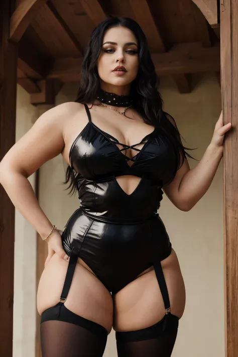 masterpiece, sexy, hot, strong, goth, woman, curvy, thick thighs