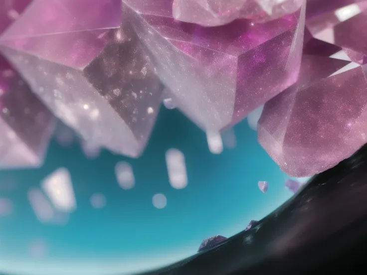 a close up of a pink crystal on a black surface, a microscopic photo by Harry Haenigsen, trending on cg society, crystal cubism, red beryl, beautiful crystals, gemstones and treasures, elbaite, minerals, crystal formation, cubic minerals, mineral, crystal ...