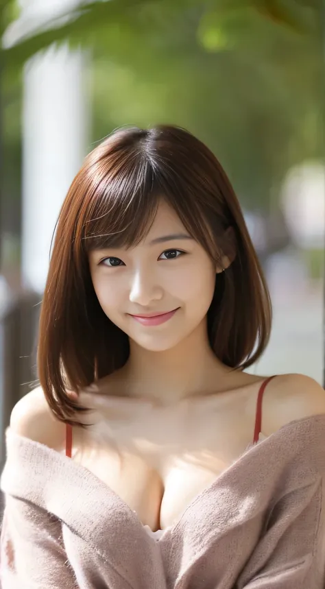 masterpiece,best quality,(Japanese girl),((Beautiful girl)),cleavage,(off shoulder:1.2),(perfect body beauty:1.2),(shy smile)