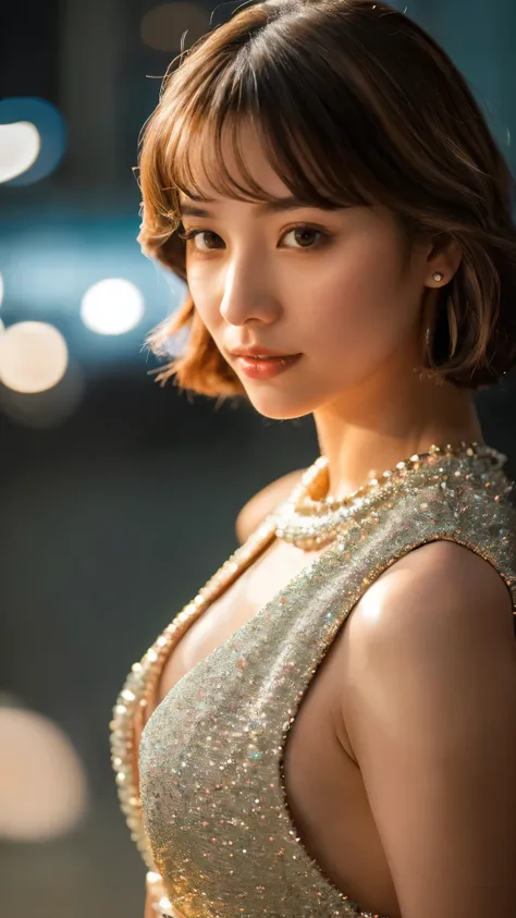 ((masterpiece))((highest quality))((27-year-old woman,Shoulder-length highlights ))4K. Very intricate details. Cinematic. Highly reflective,terrazzo