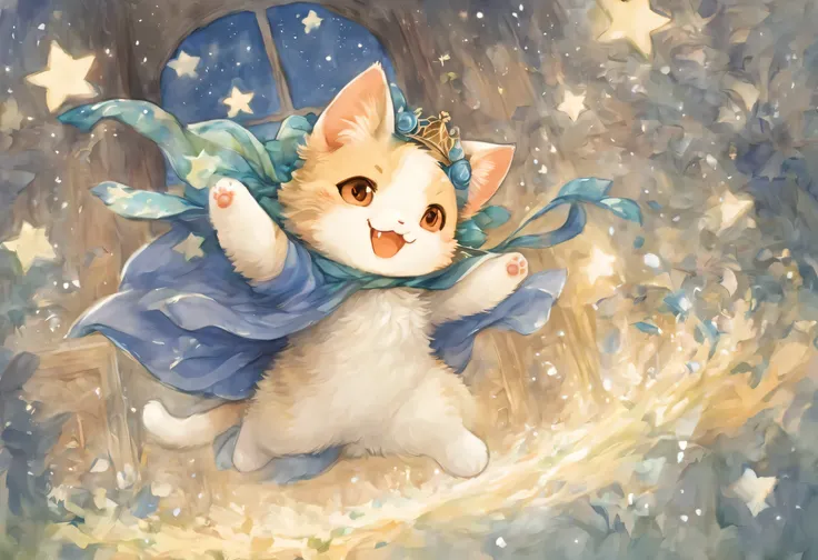 ((Playing cat)),dance,please raise your hand,Jump  ,open your mouth,indoor,masterpiece,highest quality,fluffy cat,  a bit  ,cute,,fun,happiness,,stylish, scenery,22.2 Sparkling,celebration,anatomically correct,all the best,Very cute cat,Cute cat,  fantasy,...