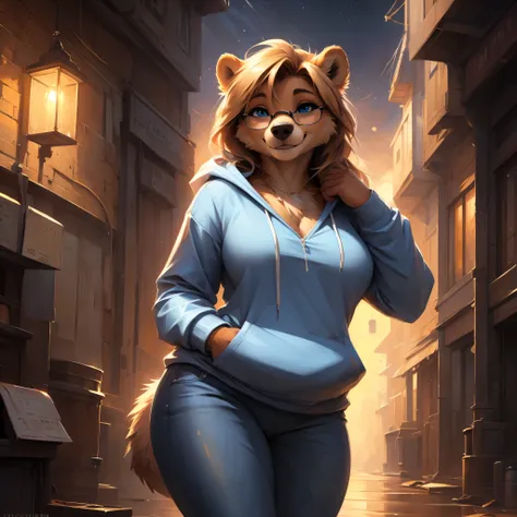 
uploaded on e621, by Pixelsketcher, by Bayard Wu, by Thomas Benjamin Kennington , by Einshelm, by hioshiru and kenket, Chunie, solo anthro very obese female brown bear, big breasts and big thighs and big butt, clear dark blue eyes, cinematic lighting, lea...