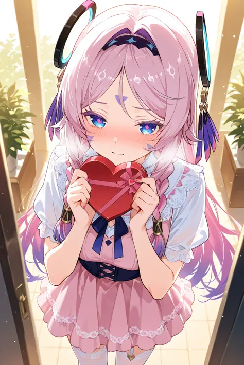 score_9, score_8_up, score_7_up, masterpiece, best quality, very aesthetic, absurdres, tunning image, light particles, attractive image, 1girl, adult grown woman, citlali \(genshin impact\), pink hair, purple hair, multicolored hair, twin braids, hair inta...