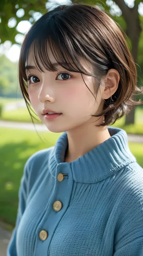  Japanese girl facing the front, super image quality, cute, pretty, sexy, and cute, actress, Japanese pretty girl, Lori, loose, short, curly hair, excellent style, excellent skeleton, clean, fluttering hair, small face, delicate girl, realistic girl, girl ...