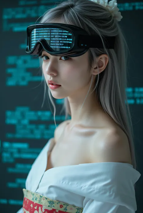 (Masterpiece:1.2, excellent quality, Mirror Finish ,Movie experience),8k, wallpaper, ray tracing,(woman), nude, トップレスのwoman、Baby-faced Japanese , medium sized young and beautiful bust , Can you see hard, pointed, and upturned nipples, wear tradit...