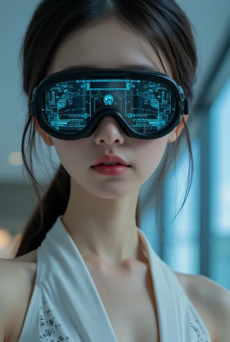 ( masterpiece:1.2, excellent quality, Mirror Finish ,Movie experience),8k, wallpaper, ray tracing,(woman), nude, トップレスのwoman、Baby-faced Japanese , medium sized young and beautiful bust , Can you see hard, pointed, and upturned nipples, wear tradi...