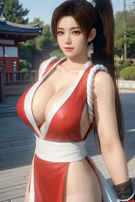 (Bright red dress),(Mai Shiranui:1.3),(((exposed:1.3))), ((whole body:1.8)),((Very huge breasts :1.3)),((BIG NIPPLES PROTRUDING)),(超Reality主義), ( Masterpiece:1.5),Super Realistic , ( top quality), ( extremely detailed ), (【8k, 4K,  wrong complex ), top qua...