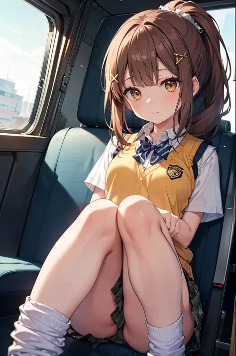  anime girl sitting on the floor with her legs crossed (((Alone))),((( in the seat))),  beautiful,  illustrations,  highly detailed skin on your sides,  Masterpiece,  top quality,  extremely detailed face,  vibrant colors,  depth of field,  Cinematic Light...