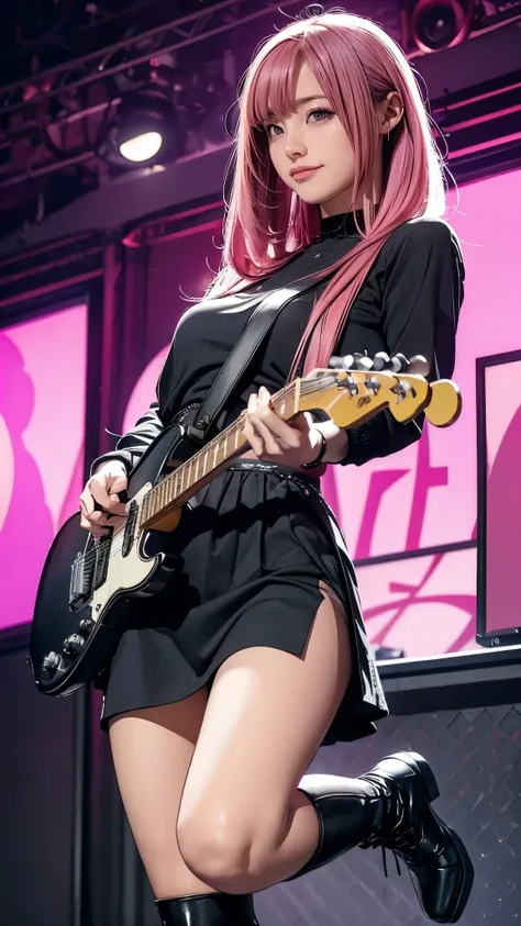 ( Masterpiece:1.2, top quality), ( exists, photo exists:1.4), ( Tiny Breasts :1.6, Knee), droopy eyes :1.5, big round eyes, very thin :1.5, Extremely thin thighs:1.5, depth of the drawn border, girl:1.5, perfect face, cute face, ( long hair, pink...