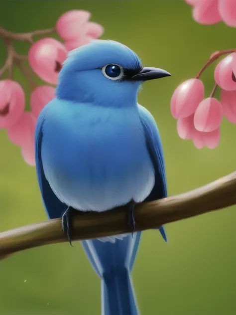 there is a blue bird sitting on a branch of a tree, 8k high quality detailed art, anime art wallpaper 4k, anime art wallpaper 4 k, background artwork, anime art wallpaper 8 k, anime wallpaper 4 k, anime wallpaper 4k, digital painting highly detailed, 4k de...