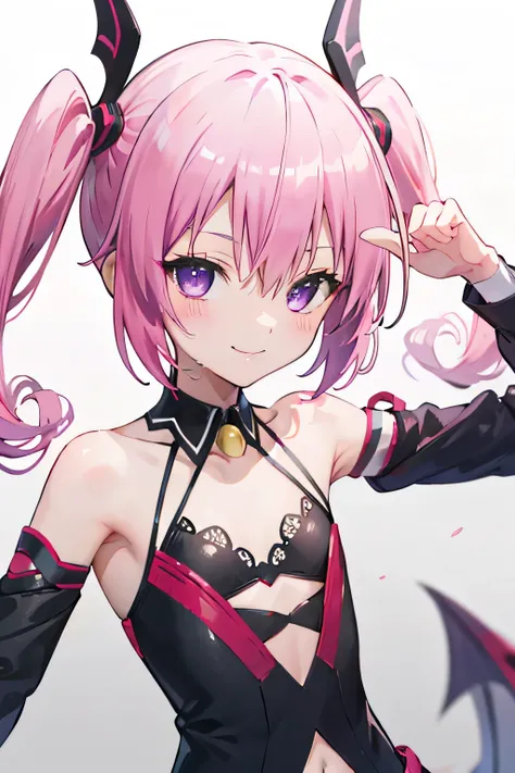 masterpiece, best quality, highres, nana asta deviluke, twintails, Jötunn,
 smile, dynamic sexy pose, flat chest,