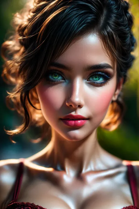 Realistic (photorealistic Realism), (high resolution), ((intricately detailed digital art)), professional photography, ((portrait)) a cute 1 Female, European, (ultra realistic texture details: velvety skin, hair),((close-up eyes:1.3)),((sharp focus, not bl...