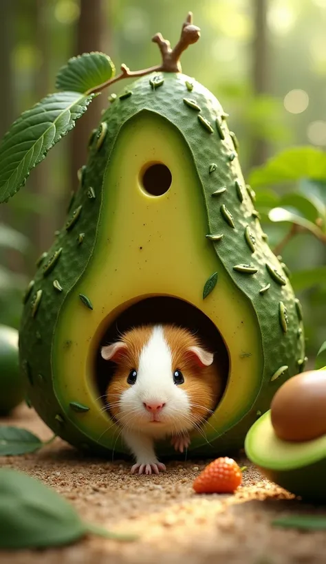 Cuy in an avocado house