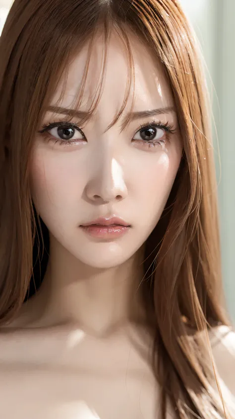   Face Zoom、   high quality close-up   、  face up from the front   、   VERY REALISTIC SKIN   、 Very good-looking woman   、 4 angry women      、      raising her eyebrows angrily         、       she's staring into our eyes    、  Very angry look             ...