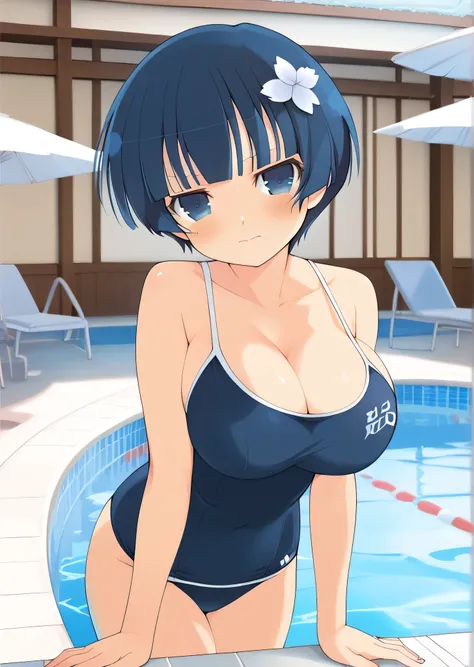 (((best quality))),(unparalleled masterpiece, side light, beautiful beautiful eyes: 1.2), ultra realistic 8k cg, perfect artwork, highly detailed, Mess, super high resolution, very super detailed,(((Yozakura , Senran Kagura))),((1 person)), alone,(((blue e...