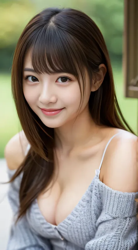 masterpiece,best quality,(Japanese girl),((Beautiful girl)),cleavage,(off shoulder:1.2),(perfect body beauty:1.2),(shy smile),From slightly above