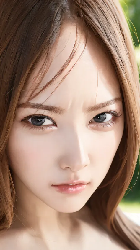 Her cold gaze、Face zoom for the entire face、There are no problems with firm facial parts。 high quality close-up 、 Face Up 、 VERY REALISTIC SKIN 、 Very Well-Faced Woman 、 4 angry women 、 An angry raised eyebrow 、 She's staring into our ...