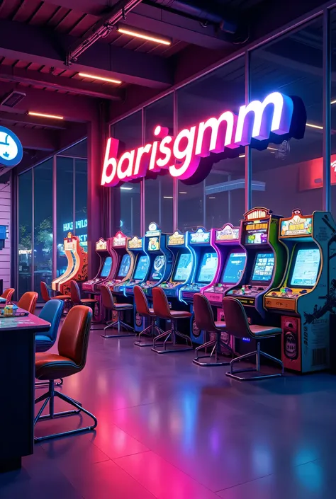 a photo with a modern arcade in the back and says barisgmm at the top of the photo