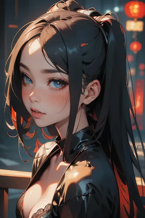 realistic,photorealistic,photo-realistic:1.37,beautiful detailed eyes,beautiful detailed lips,extremely detailed eyes and face,longeyelashes,1girl,oriental horror,kyonshi,chinese vampire,night,dark,neon lights,glowing eyes,ominous atmosphere,surreal,dramat...