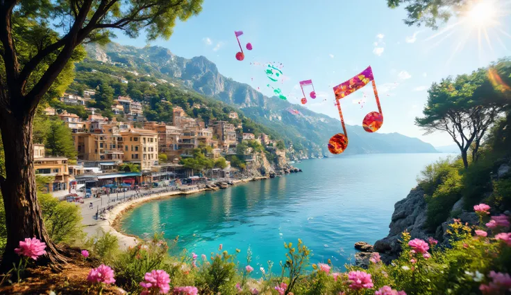 music, music note, rainbow, colorful, do re mi fa so fantasy, High Quality, Beautiful, pop, magic of music, mediterranean, monaco, sunshine