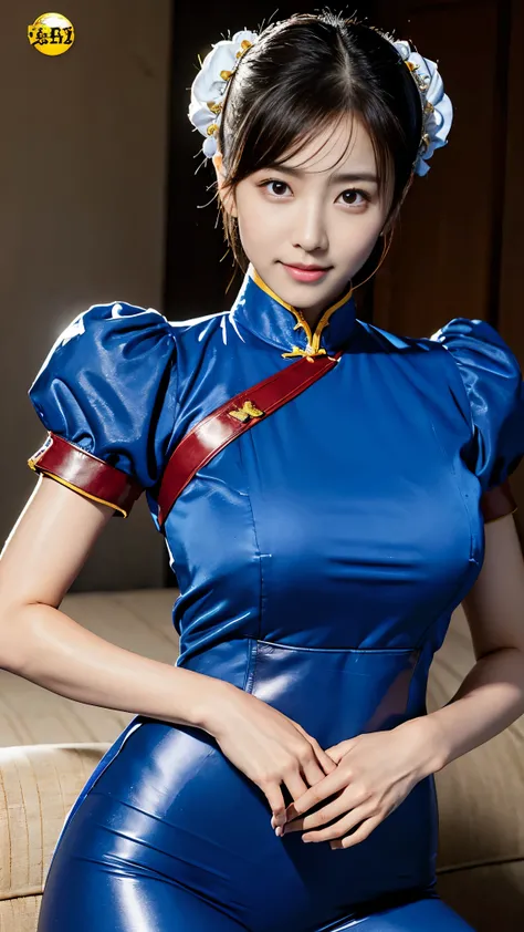  Street Fighter 2's Chun-li ,Bunbashira,  van cover, Masterpiece、 tell me about one beautiful girl、 beautiful eyes、Swollen eyes、 top quality, 超 Hi-Res, (reality: 1.4),  Movie Lighting、 Japanese、 Asian Beauties、Korean、 so beautiful、 beautiful skin、Forward f...