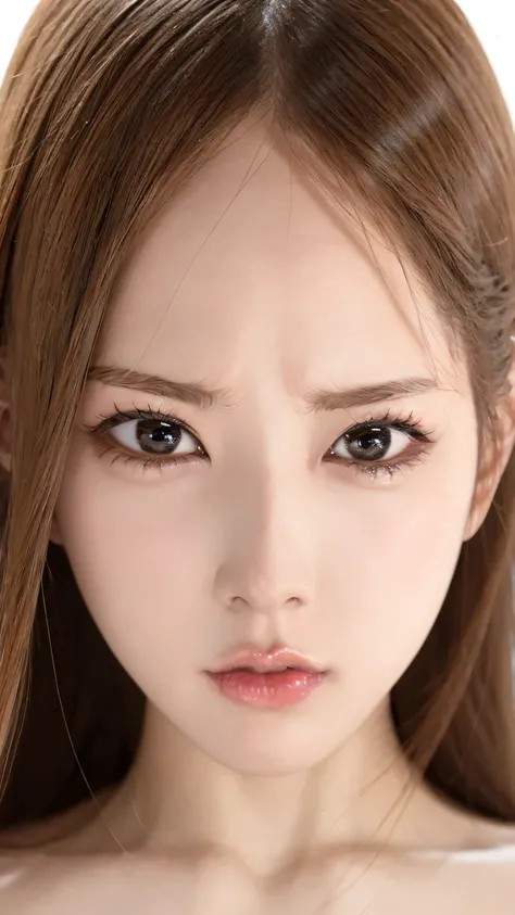 Showing off your nostrils、Her Cold Stare Looking Down 、Face zoom for the entire face、Look down at me from above、My forehead is narrow and my face is small。 One Woman's Perfect Face。 high quality close-up 、 Face Up 、 VERY REALISTIC SKIN 、 Very Well-Fac...