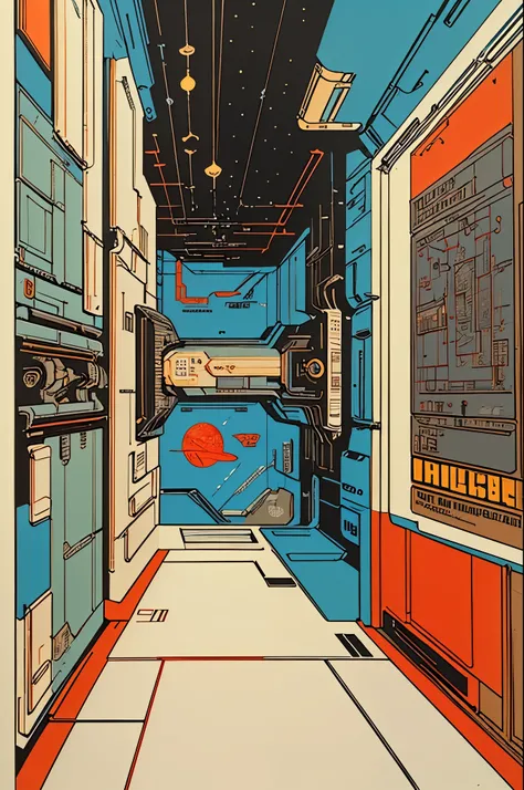 (((masterpiece,best quality))),32K Wallpaper,((( very detailed poster))),retro vintage,sci-fi,(((space thriller cinematic movie poster))),(((Bauhaus))),(((mid-century modern))),(((integral))),(((substance))),