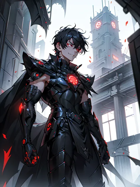 He&#39;s a Man .   The image features dark futuristic armor  ,   designed for Ken Kaneki ,  combining elegant tactical elements with a predatory appearance .  The armor reflects its duality like human and ghoul .

 capable: O  capable é preto elegante com ...