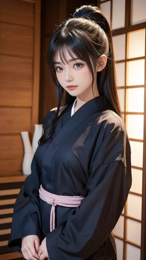 Correct shoulder、 black kimono、 re-depicted without any sense of incongruity