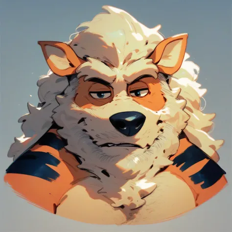 score_9, score_8_up, score_7_up, score_6_up, furry, bluey style, hairy, arcanine, beard