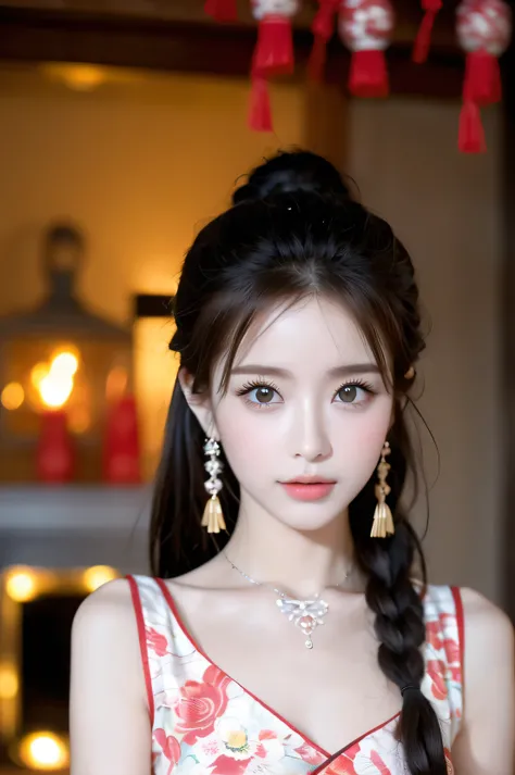 Cat ears、 face up, attractive, pretty girl, ponytail、 (( fine facial features , eroticism)), dramatic lighting , realistic , 8k, Dramatic Shadows , intricate and elaborate patterns , super detailed photo , chiaroscuro...