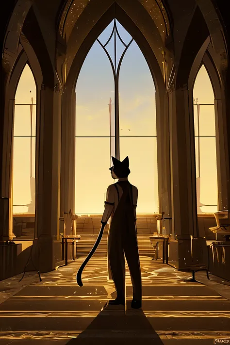 araffe silhouette of a cat in front of a  stained glass  window, on a  stained glass  window, maxim verehin  stained glass , backlit  stained glass ,  Cat Silhouettes ,  stained glass ,  stained glass  art, “Dirty” ,  stained glass ,  Cat Dark Gods ,  myst...