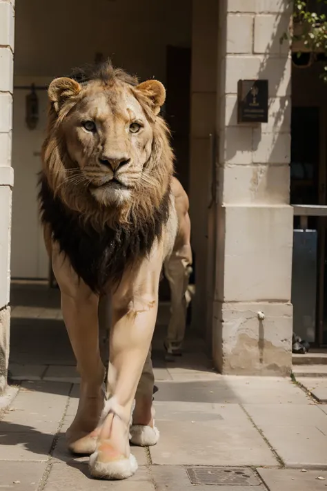 Vidio lion walking