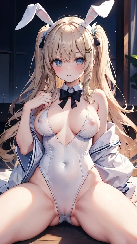   a girl  ， Wearing Bunny Girl clothes ， white， full ，  open your legs ， Prominent nipples,， Prominent nipples，Wearing Bunny Girl clothes能看见乳晕 ，Wearing Bunny Girl clothes能看见乳晕 ，Wearing Bunny Girl clothes能看见乳晕 ，kneel