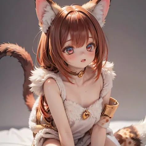          serval cat girl cat ears and tail                     , chubby and          is cute ,              is cute  ,              photorealistic  , 4K,                   Crimson hair is very smooth          ,     Masterpiece,          is cute ,          ...