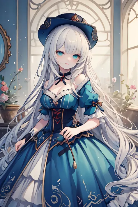 ( high quality, 8k), ( watercolor, Soft light),Transparent green eyes,  detailed face,   fine eyes ,   soft animated illustration with your mouth on a pillow , celestial beauty,  beautiful anime style portrait,  portrait of a beautiful anime face , A woman...