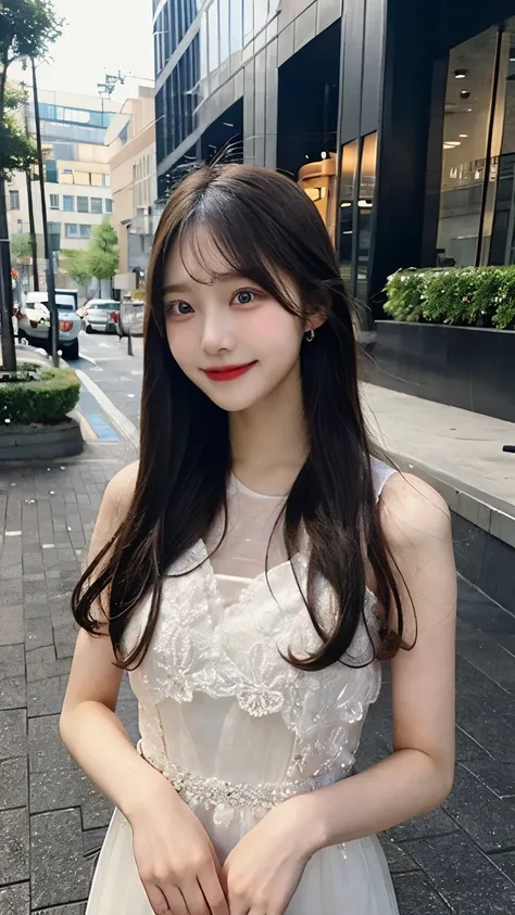 20 years old、woman、clear、 dress、 glamorous、 is smiling、beautiful、 beauty