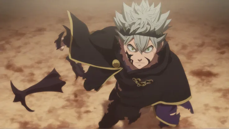 score_9, score_8_up, score_7_up, source_anime, (realistic:0.6), looking at viewer, , , 1boy, solo, male focus, asta_black_clover, grey hair, green eyes, spiked hair, , facial mark, demon form, , demon wing, toga costume, standing on ground ready to fight s...