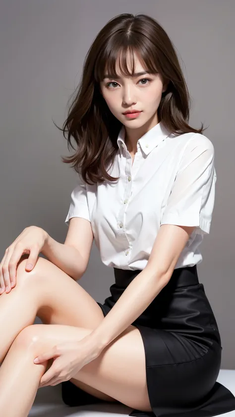 (( Masterpiece)),(((  Top Quality ))),  thin thighs ,  long legs ,  slender figure:1.5，whole body:1.5，  one girl :1.3，  with sharp eyes and a great smile  :1.5，  transparent pantyhose and pointed high heels :1.5，  brown curly hair  :1.2，  legs open :1.5，((...