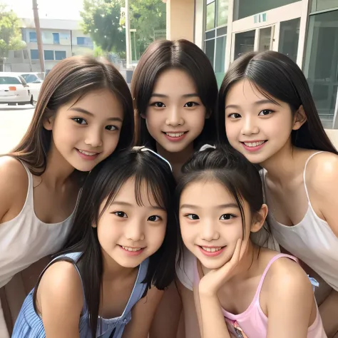 (Completely naked下着姿)、((Super cute and popular idol、Four super cute, tiny elementary school girls in one photo))、(masterpiece).A perfect, beautiful, lovely, captivating 's smile、(( 5 small photos of the whole body of 4 people in high definition in 1))、...