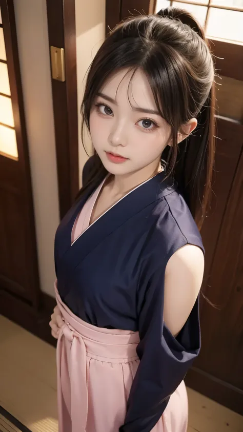 (( Beautiful Japanese Ninja Girl 、Mid-s、Baby Face、Cute Japanese idol))、do not&#39; Doesn't Look Korean 、There are no Korean characteristics 、Unlike the Chinese、 No Chinese character  、 Live Action 、 film art style,  cinematic light  , Lomography 、( short w...