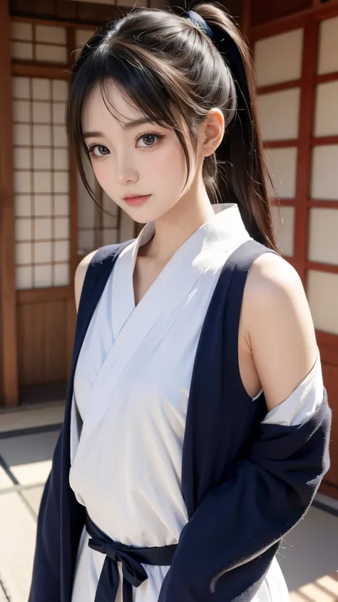 (( Beautiful Japanese Ninja Girl 、Mid-s、Baby Face、Cute Japanese idol))、do not&#39; Doesn't Look Korean 、There are no Korean characteristics 、Unlike the Chinese、 No Chinese character  、 Live Action 、 film art style,  cinematic light  , Lomography 、( short w...