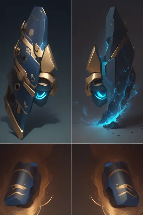Keep original image, ensures mechanical texture , Gold and dark blue