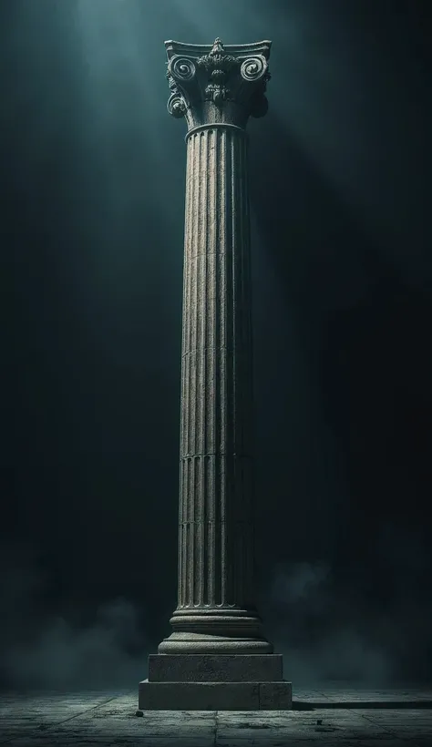  Realistic, Cinematic,  Greek , Greek column with dim light, Dramatic
